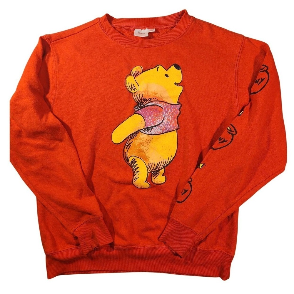 Vintage Disney‎ Winnie The Pooh Sweatshirt Womens Small Orange 90's Graphic